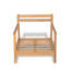 Fauteuil club de patio en bois d'acacia avec coussin résistant à l'eau (1 pièce)