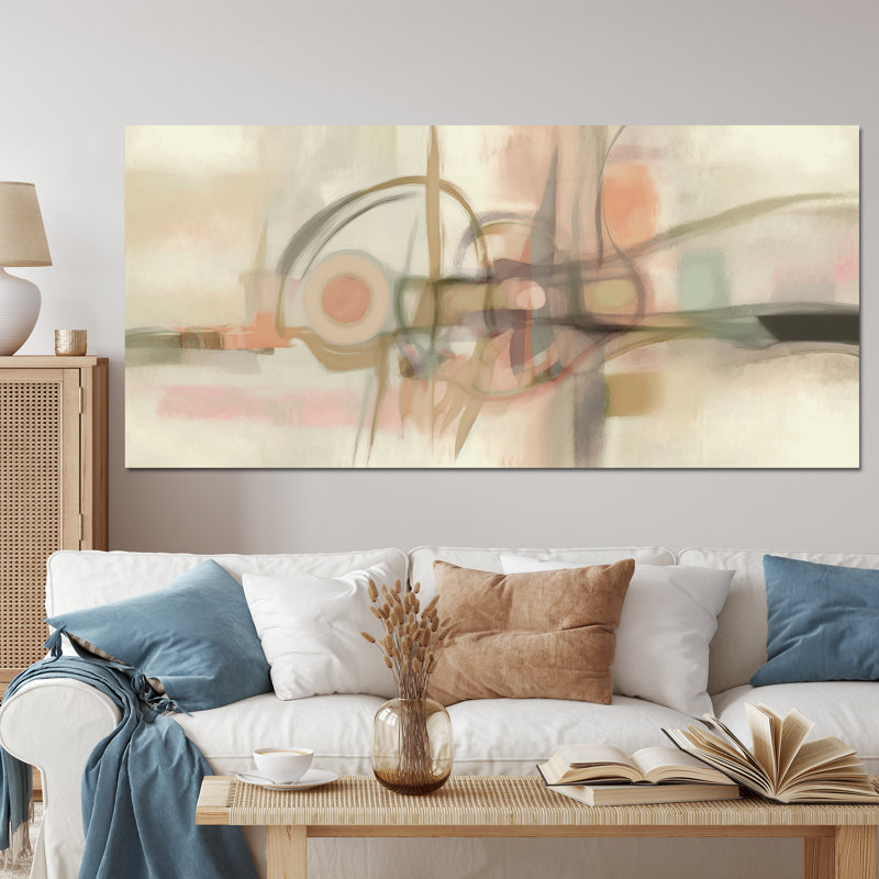 «Knowing Vintage Pink Minimal Retro Simplicity I», reproduction d'art sur toile, Cadre naturel flottant