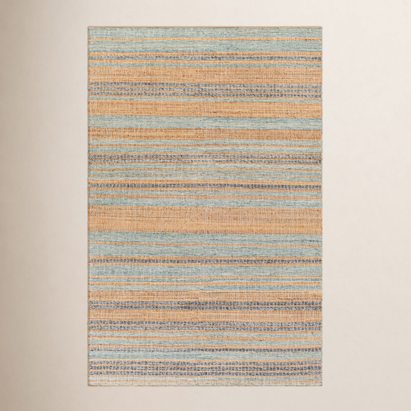 Tapis gris / bleu / orange à tissage plat Murrayville, Rectangle 5 pi x 8 pi