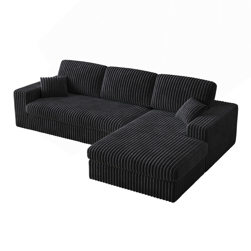 Canapé modulaire en velours côtelé de 114,5 pi