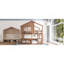 Lit superposé double / lit mezzanine avec bibliothèque, conception de maison, clôture de sécurité de haute qualité-1807083615-1807083609