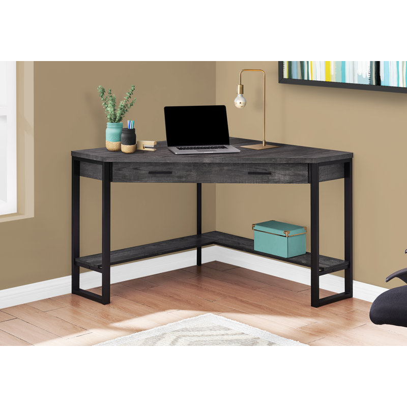 Bureau d'ordinateur Huggard, Taupe foncé / Noir