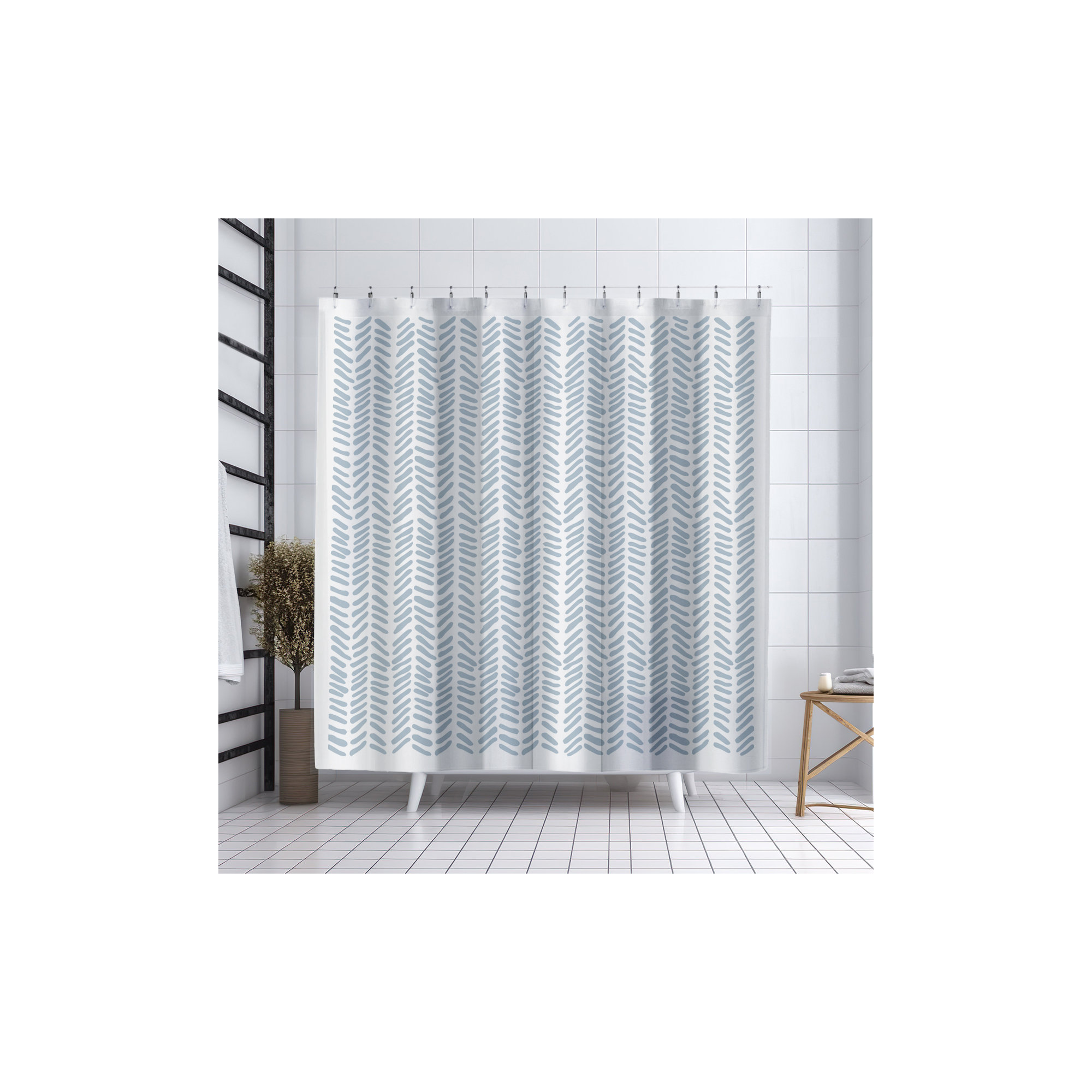 Thora Tribal Shower Curtain, ThoraVee Gray