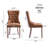 PU Faux Leather Dining Chairs Retro Style with Nailhead Trim & Button Tufted Back Set of 2-1450947185