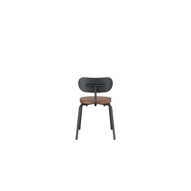 Chaise d'appoint en métal Khylia, Siège brun clair / base noire