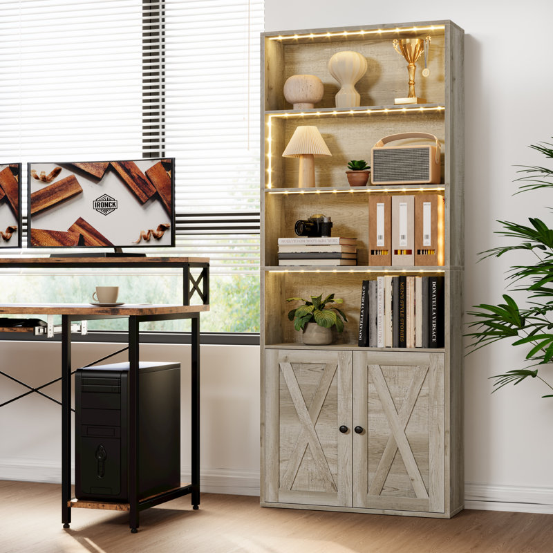 Blaha Storage Bookcase, Beige Maple