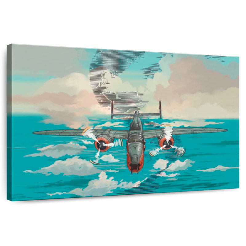 Mehar avion au-dessus de la mer, H 8 po x l 12 po