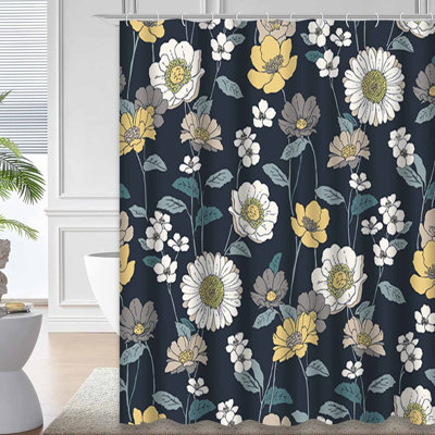 Rideau de douche imperméable à l'eau avec 12 crochets
