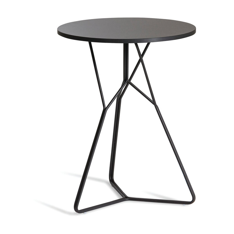 Serac Cross Legs End Table, Black HPL