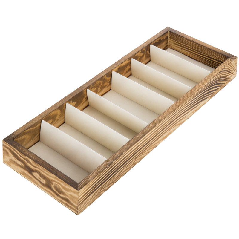 Wood 7 Compartment Makeup Organiser
