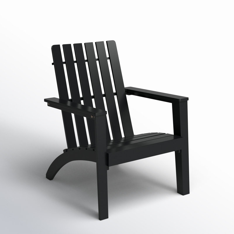 Glascock Acacia Outdoor Lounge Chair, Black