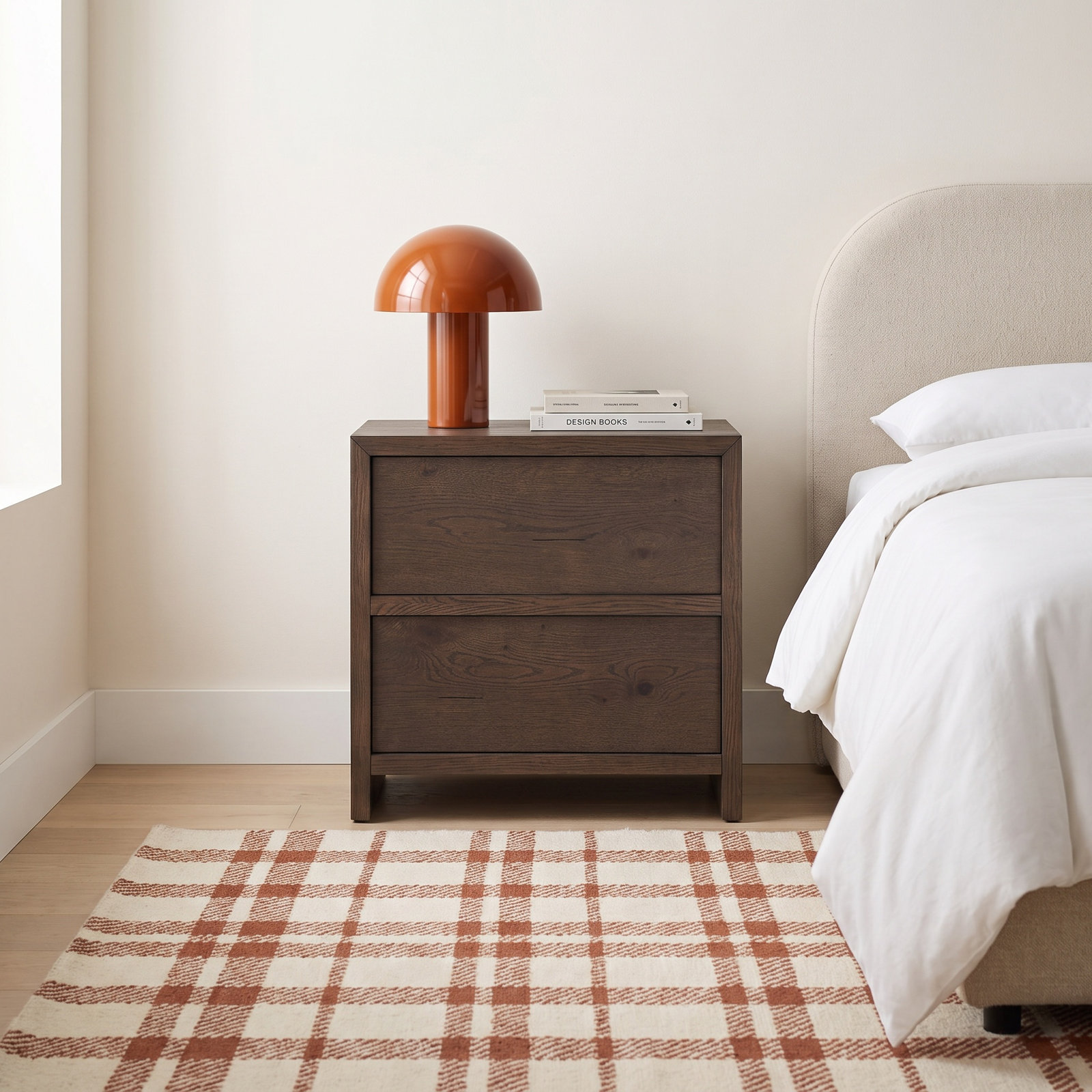 2-Drawer Oak Nightstand