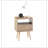 Rattan End Table With Drawer And Solid Wood Legs, Nightstand For Storage And Charging, Easy Assembly-1318840013