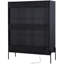 Armoire noire avec lumières à DEL et rangement en verre trempé - Élégante pour le salon, le bureau, la porte d'exposition illuminée de style moderne, la maison, le bureau,-14849631