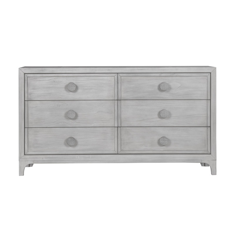 Jeremie 66'' W 6 - Drawer Dresser, Washed White/STURDY