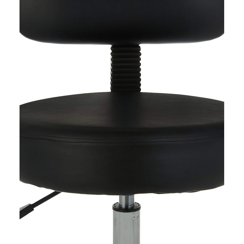 Multi-Functional Drawing Spa Bar Stools With Backrest Pads And Wheels, Black, 22.72 Inches Deep X 22.72 Inches Wide X 37.8 Inches High