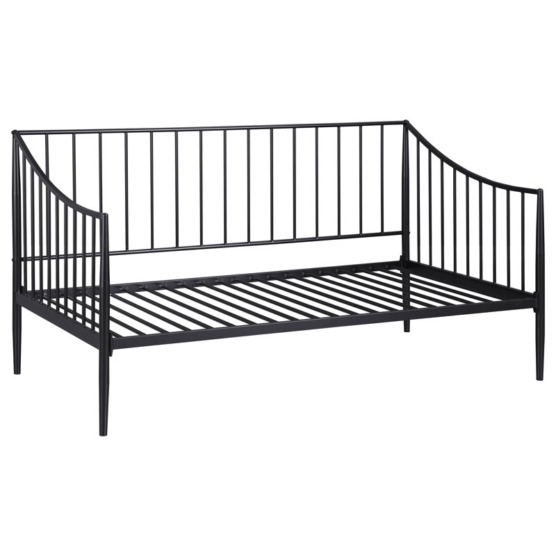 Matte Black Metal Twin Daybed Bed Frame