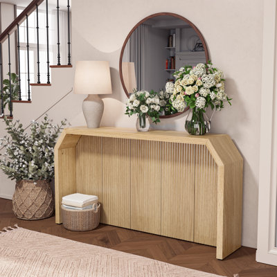 55.9'' L Fluted Wood Console Table