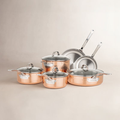Viking 10-Piece Hammered Copper Set