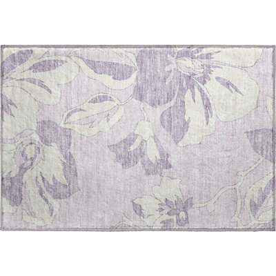 Premium Machine Washable Prisco Lavender Rug