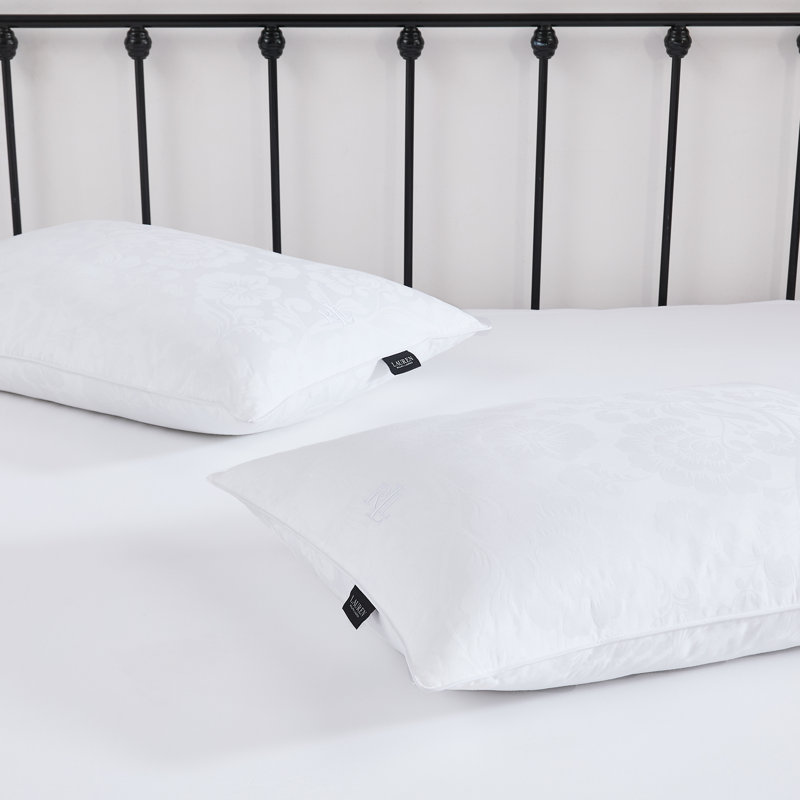 Lauren​ By﻿ Ralph Lauren Luxury Cotton Pillow Two-Pack - Ideal For All Sleep Positions - King Size, KIng