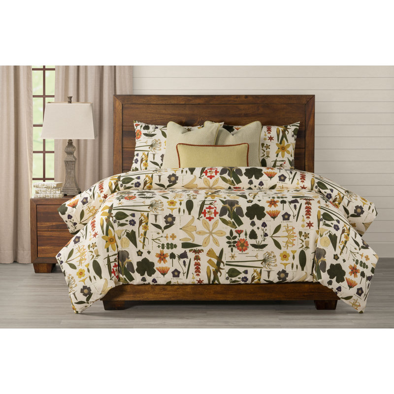 Botanical Print Duvet Cover & Insert Set, King Duvet Cover + 2 Shams + 3 Pillows