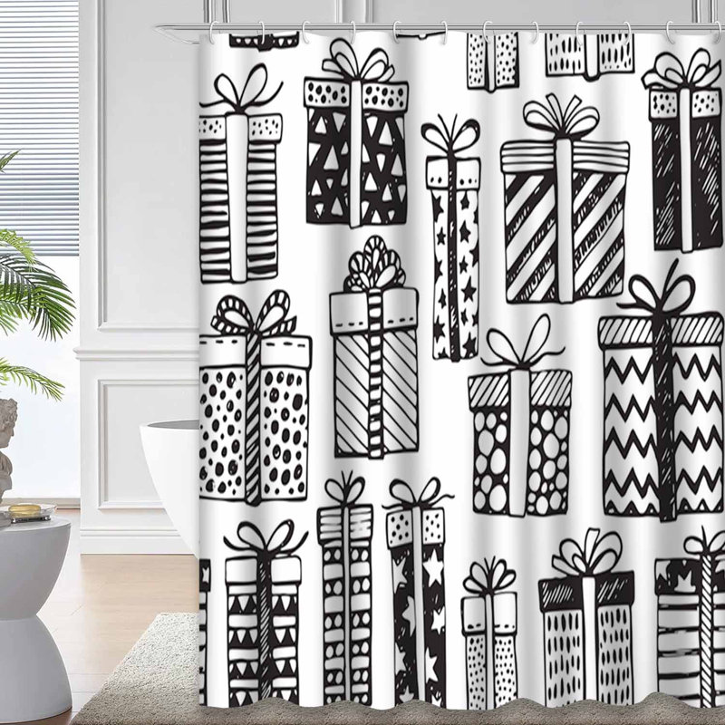 Rideau de douche blanc avec 12 crochets, L 72 po x l 72 po