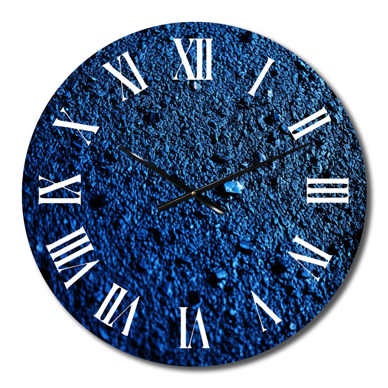 Abstrait euphorie bleu profond Happiness - horloge murale abstraite, Moyenne