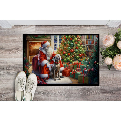 Weimaraner and Santa Claus Doormat
