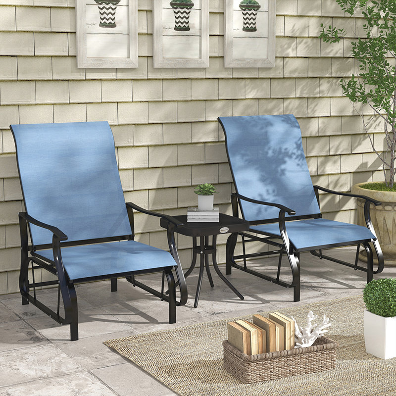 Trystian 2 - Person Metal Patio Dining Set with Square Table