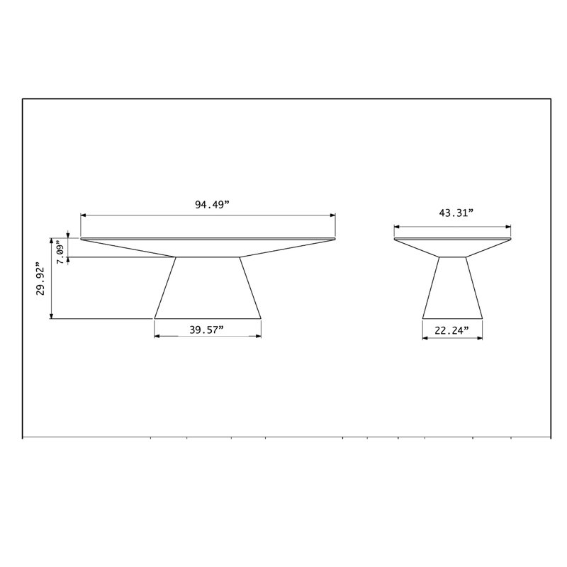 Bruno Oval Dining Table , Gray
