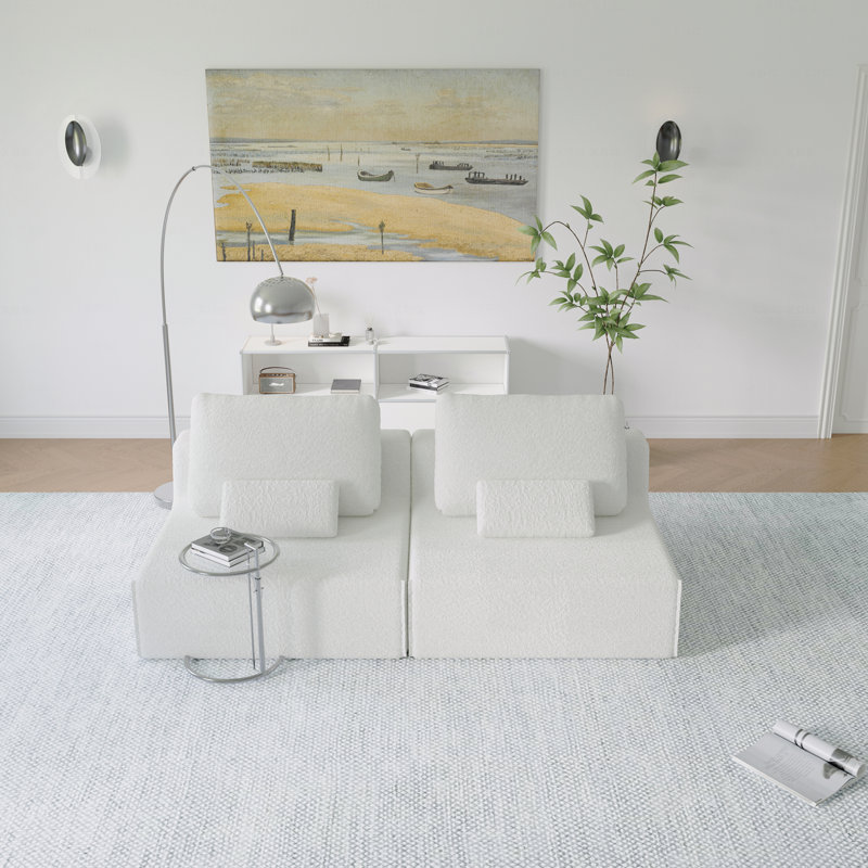 Canapé modulaire surdimensionné Boneless, 2, Blanc