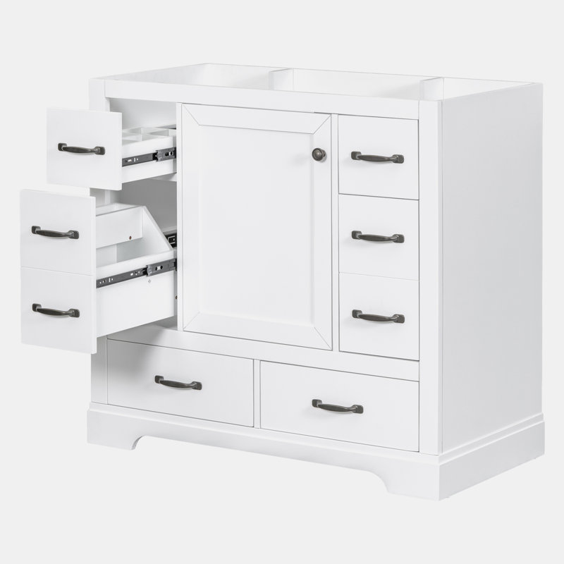 Base de meuble-lavabo simple 35,5 po seulement, Blanc
