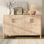 Armoire de rangement 4 portes Mirod Farmhouse, finition bois naturel vieilli | Décoration rustique pour les entrées et les petits espaces-731433791