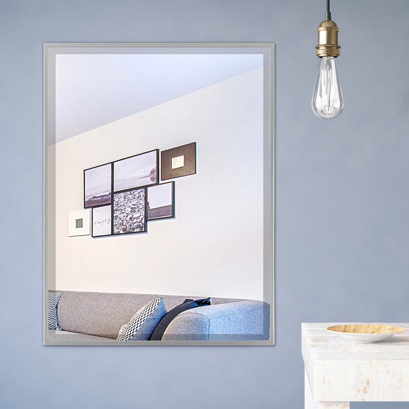 Bugarin Rectangle Mirror, Silver Spray, 22.62" H x 28.62" W