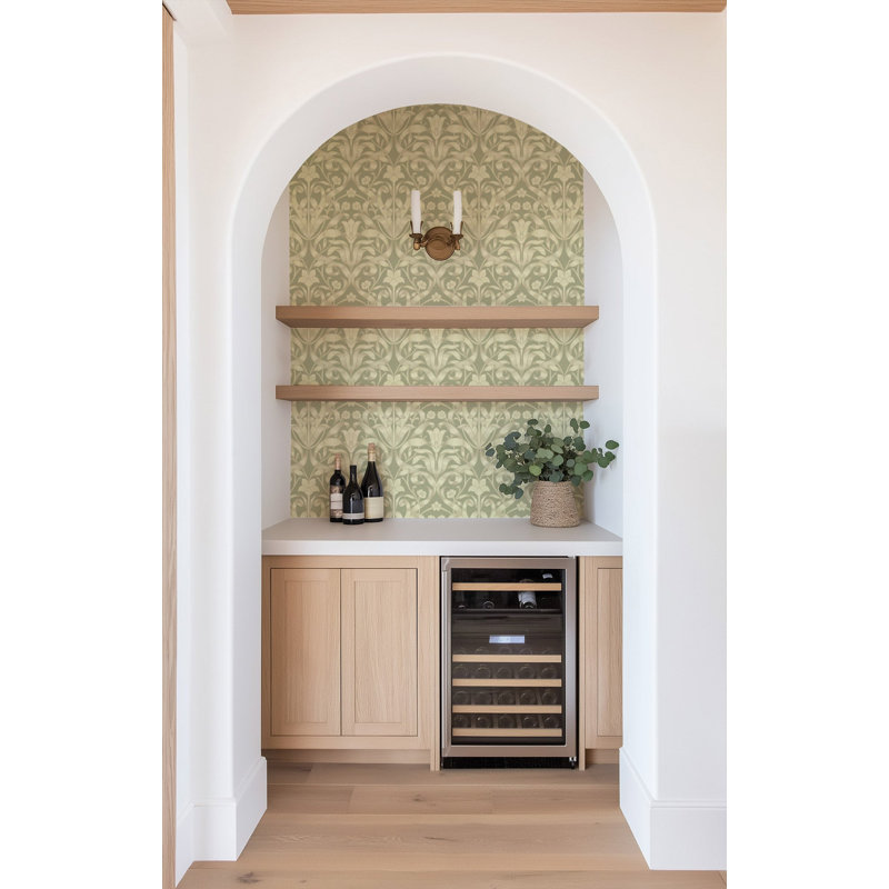 Ribbon Lily - Wallpaper, Pale Herb, Peel & Stick