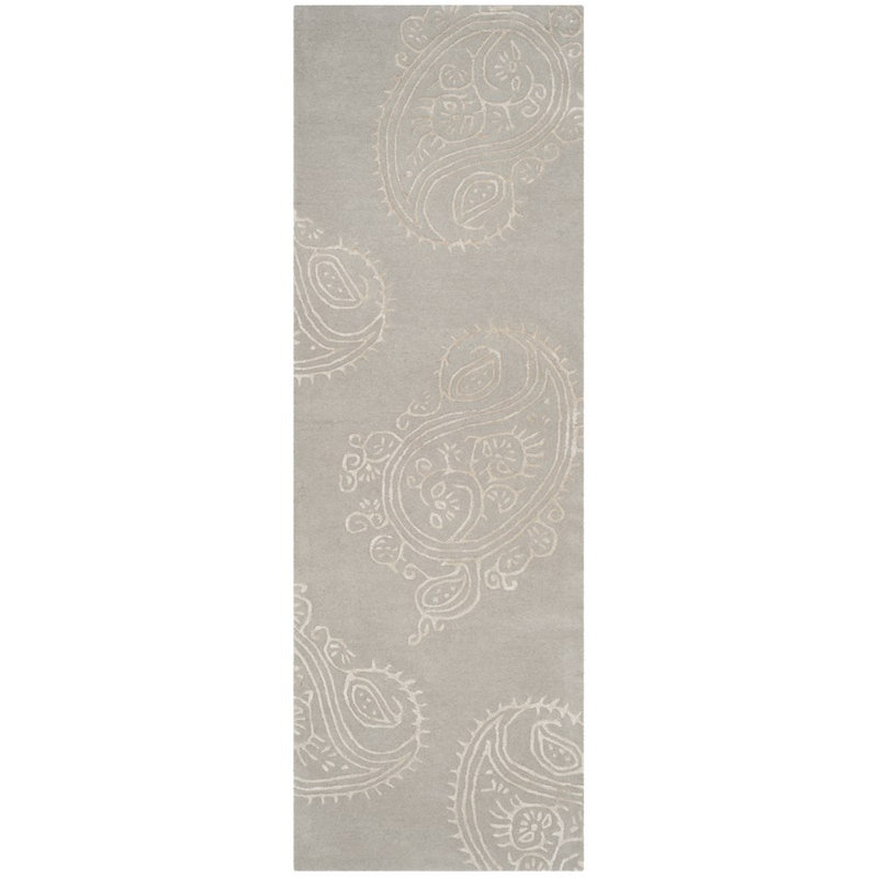 Tapis cachemire en laine et viscose Rudra, Tapis de couloir 2 pi 3 po x 7 pi