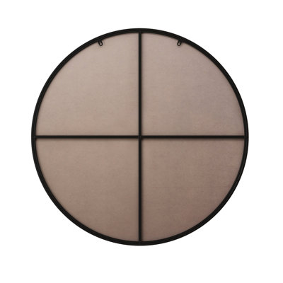 Black 28 Inch Wall Mirror With Metal Frame For Bedroom & Tm Mounted