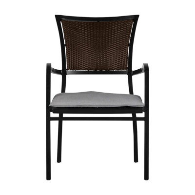 Aire Stacking Patio Dining Armchair With Cushions