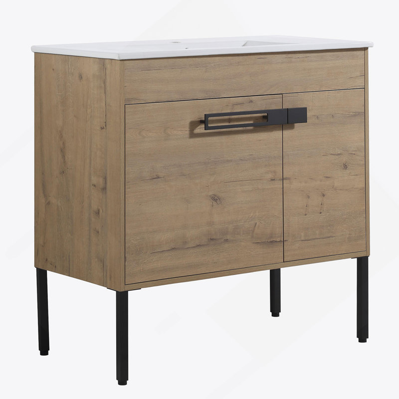 Meuble-lavabo sur pied 36 po, meuble-lavabo autoportant ou flottant