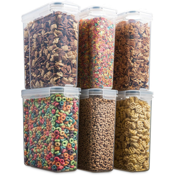 Large 4 Pack Food Storage Containers Set With Airtight Lids BPA Free & 100%  Leak Proof Dry Food Storage Container Set For Cereal, Flour, Sugar, Coffee,  Rice, Nuts, Snacks, Pet Food 