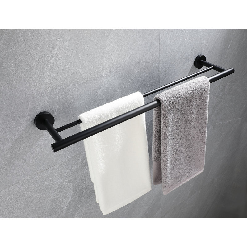 Porte-serviettes mural 23,6 po, Noir mat