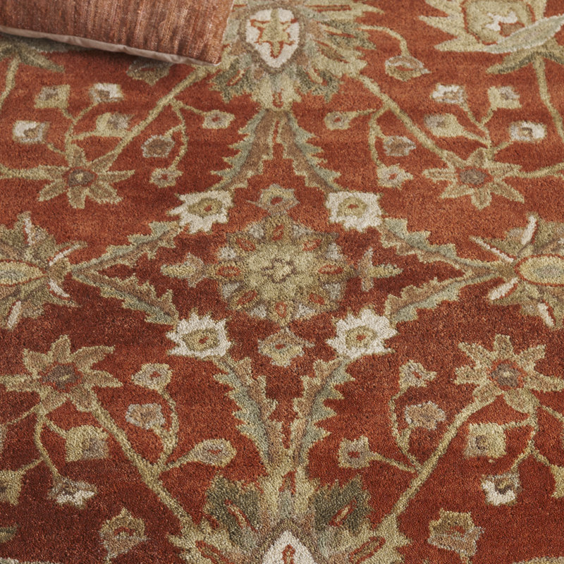 Dunbar Hand Tufted Wool/Cotton/Latex Oriental Rug in Gold/Rust, Rectangle 7'6" x 9'6"