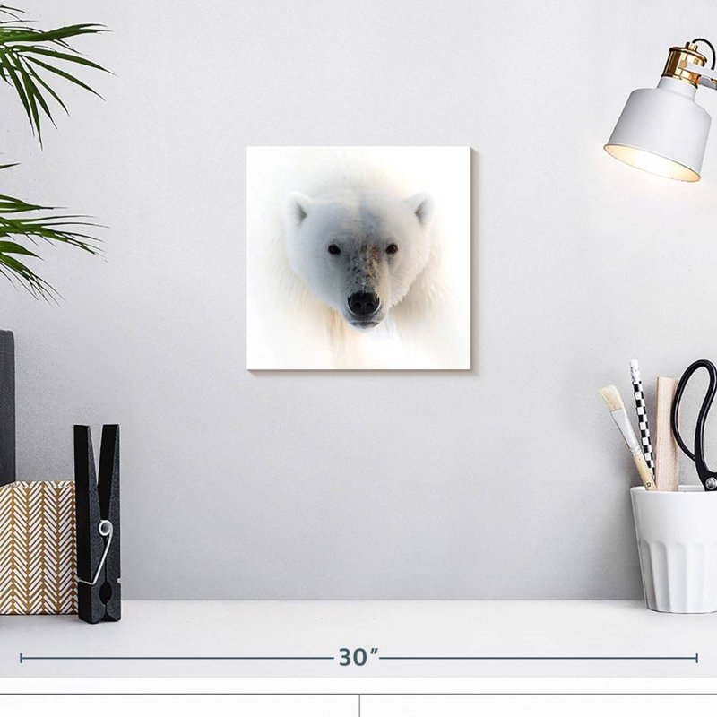 Portrait d'un ours polaire, H 10 po x l 10 po