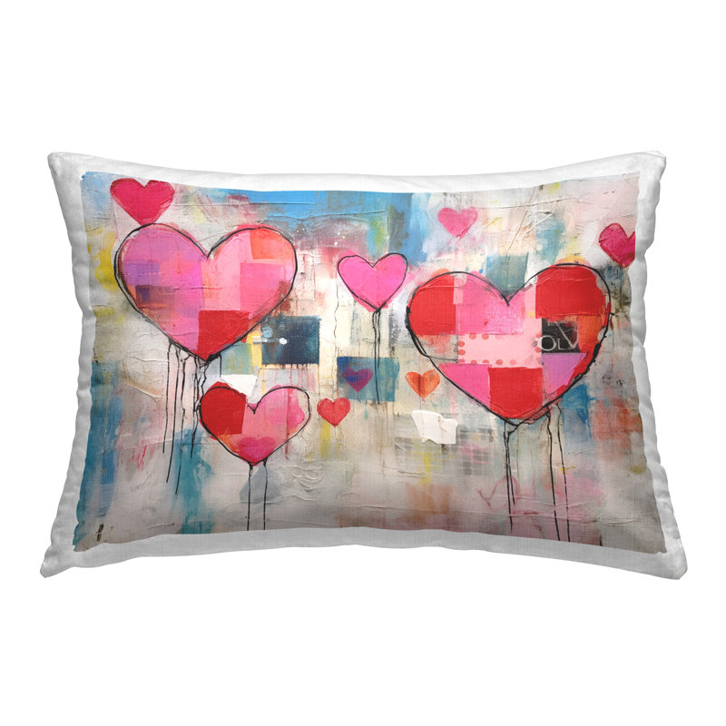 Coussin décoratif imprimé "Urban Hearts" par LSR Design Studio
