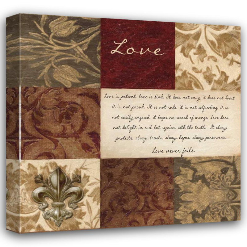 Art sur toile tendue par Red Barrel Studio® Greene, Taylor: LOVE EST PATIENT, H 20 po x l 20 po