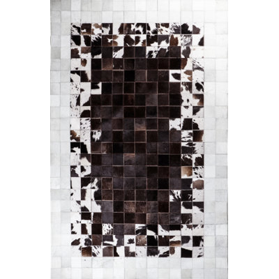 Tapis rectangulaire en peau de vache Bolme One-of-a-Kind