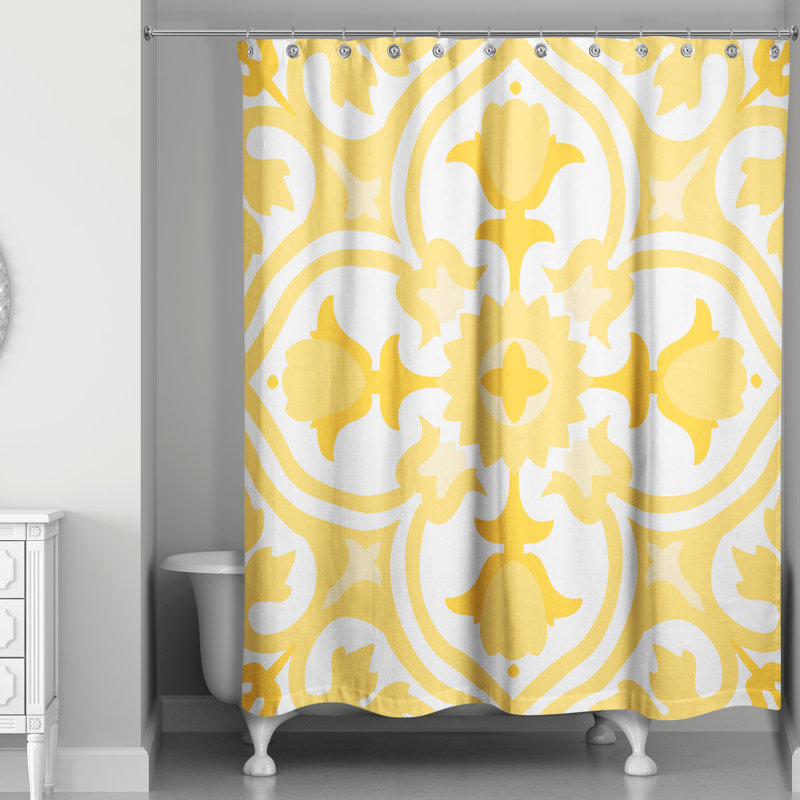 Rideau de douche simple Malpass, Jaune