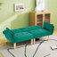Canapé double pliable vert 72 po, revêtement en velours doux, canapé confortable pour 2 personnes