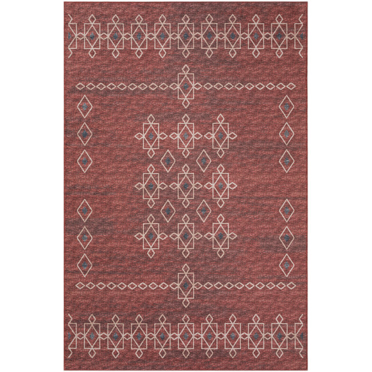 Anberlynn Chenille Washable Southwestern Rug
